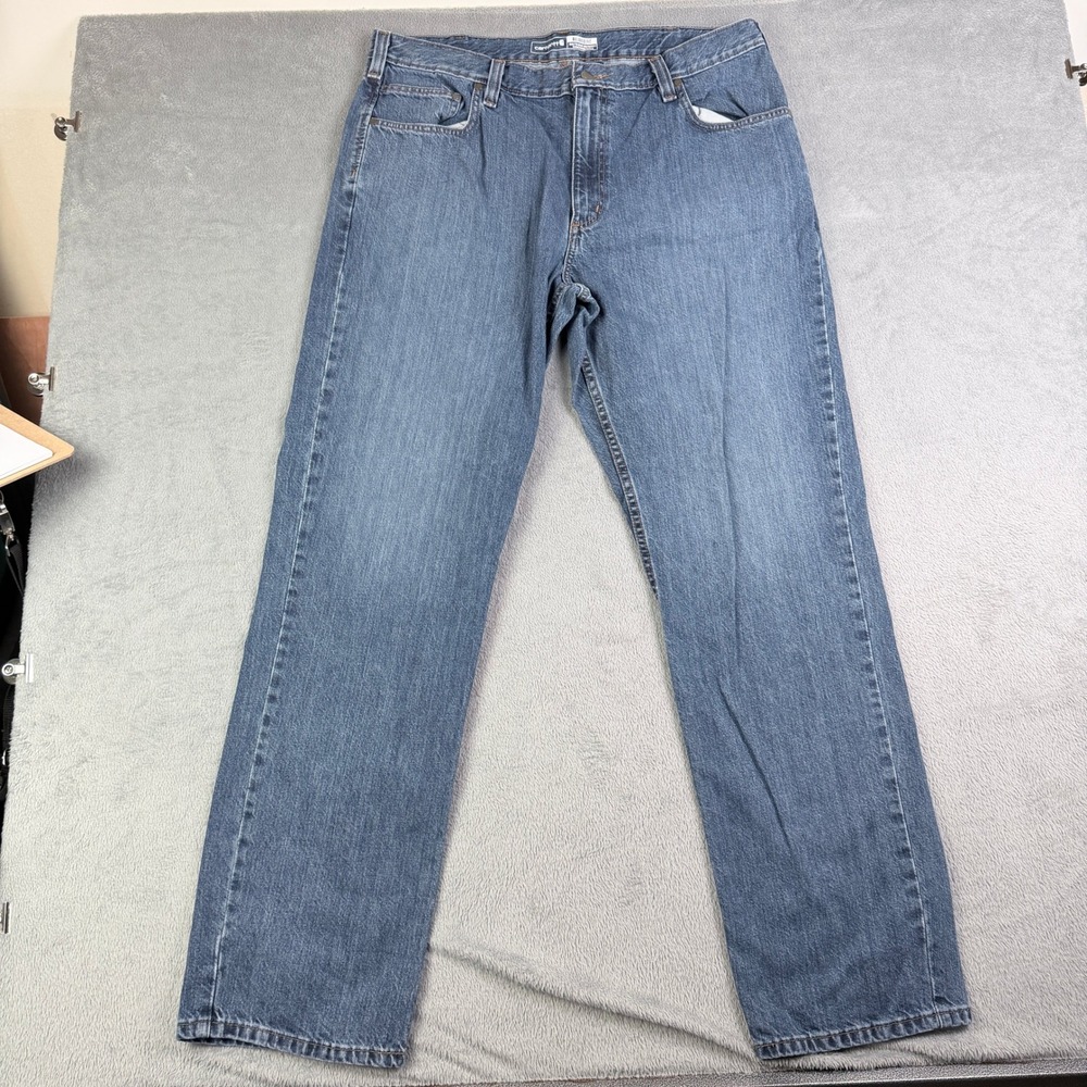 Carhartt Relaxed Fit Straight Leg Blue Denim Jeans Mens 38x34 BD5119-M